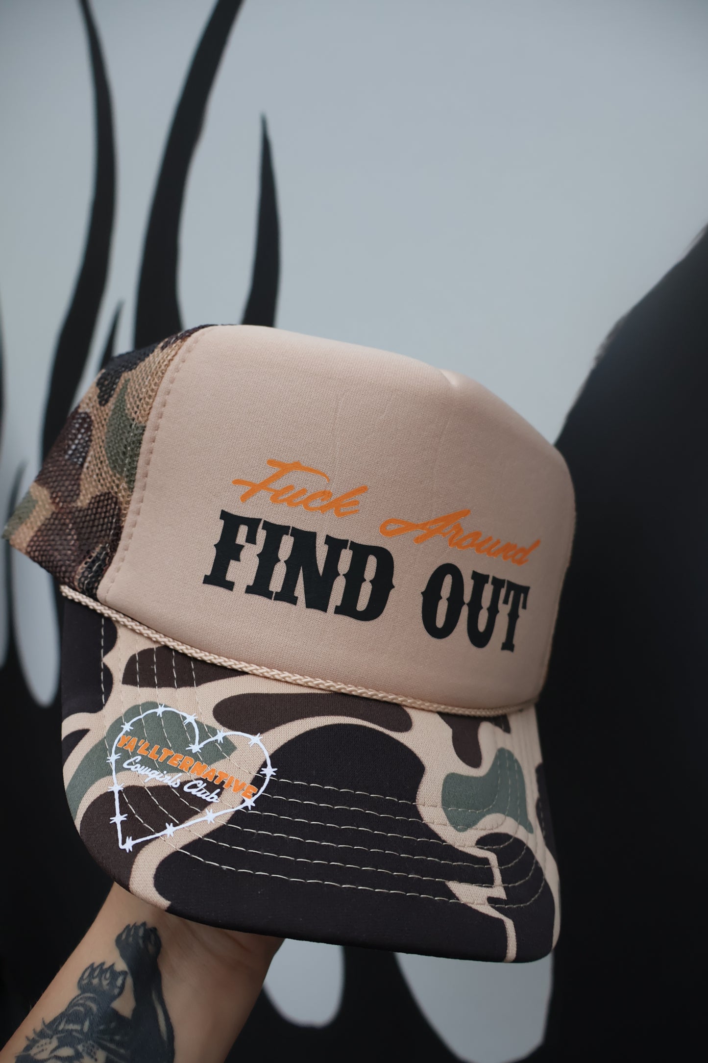 F✰ck Around Find Out Trucker hat - camo